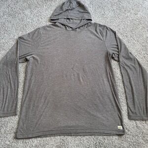 Vuori Strato Tech Hoodie Shirt Mens XL Heather Gray Long Sleeve Stretch V1019